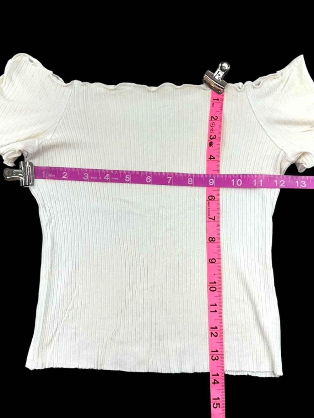 Apple Off the Shoulder Ribbed Top - Picture 6 of 6